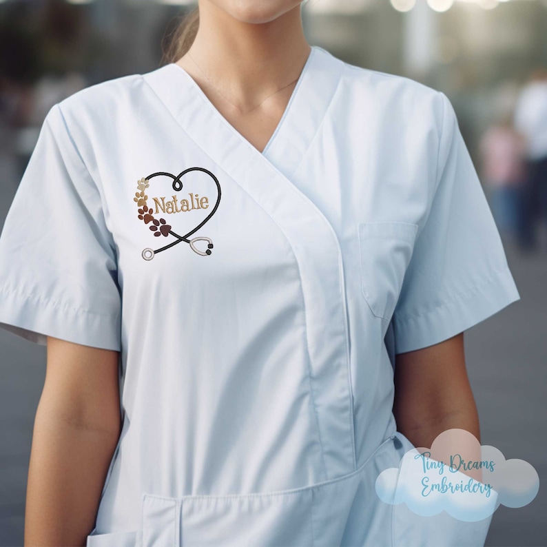 Vet Nurse Digital Machine Embroidery Design Medical Monogram Embroidery Design