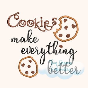 Keks Digitale Maschinenstickdatei Chocolate Chip Cookie Design Stickerei Küche Dekor Stickdatei Babystickerei Bäckerei