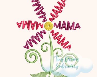 Mom Floral Embroidery Design: Mother's Day Spring Flowers (Digital Download)