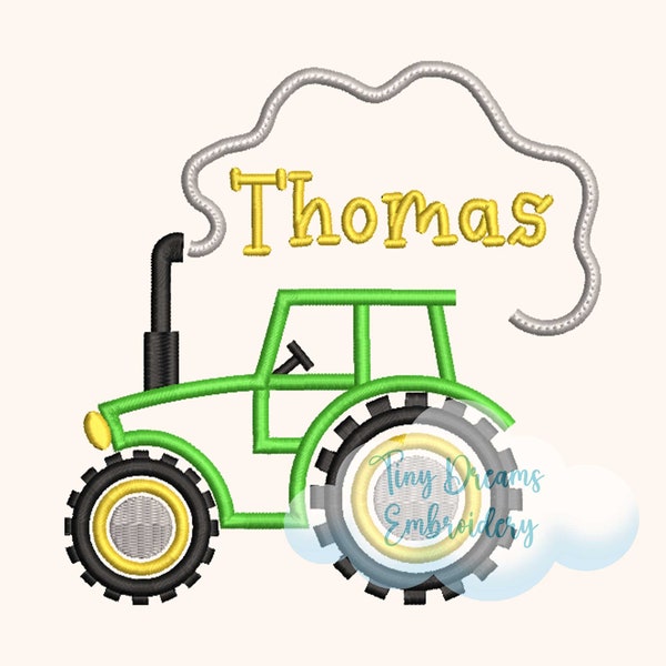 Farm Tractor Digital Machine Embroidery Design Boy Custom Monogram Design Embroidery Baby Boy Personalized Name Embroidery Design Vehicle