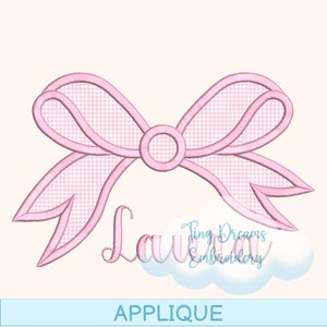 Coquette Bow Applique: Monogram Embroidery Design (Digital Download)