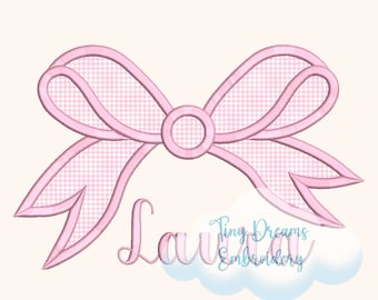 Coquette Bow Applique: Monogram Embroidery Design (Digital Download)