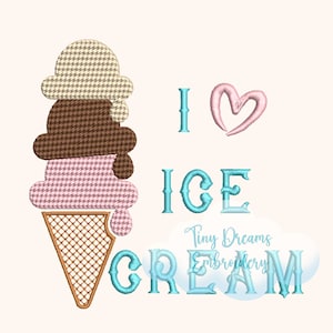 Ice Cream Digital Machine Embroidery Design Ice Cream Embroidery Design Love Chocolate Embroidery Design Summer Embroidery Kitchen Design