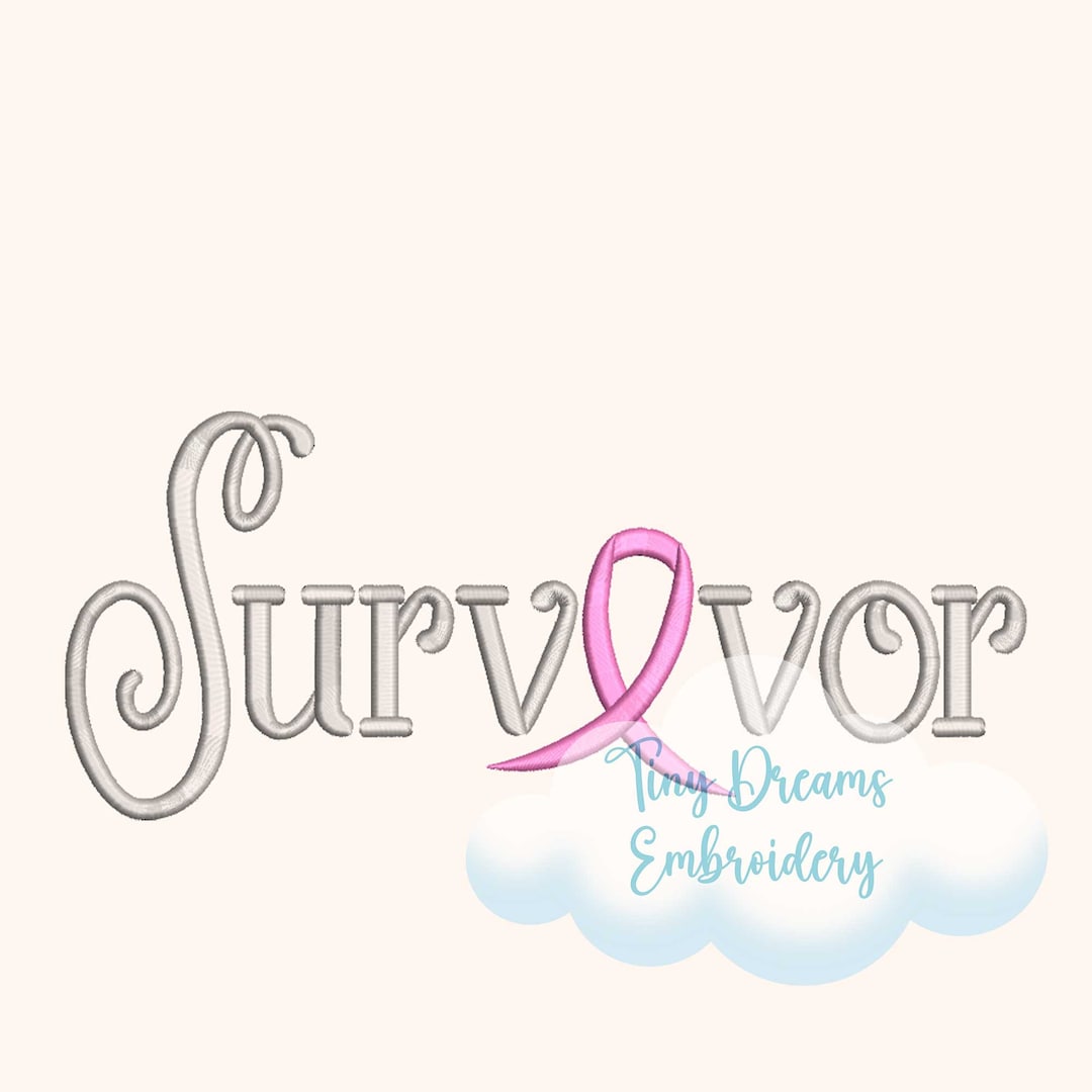 Surviving Cancer Ribbon Survivor Breast Cancer Ribbon Embroidery Design (digital Download) - Etsy