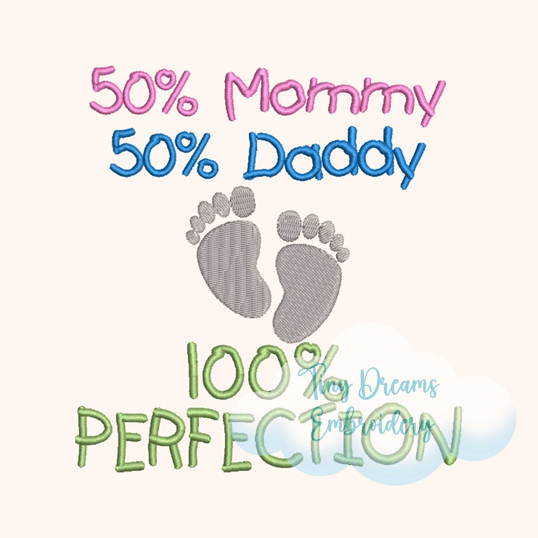 Baby Footprint Embroidery Design, Mom \u0026 Dad Love (digital Download) - Etsy, image size:1080x1080