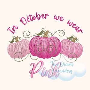 Pumpkin Digital Machine Embroidery Design Pink Embroidery Design Breast Cancer Embroidery Design Awareness Embroidery Design Hope Fight
