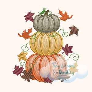 Pumpkin Digital Machine Embroidery Design Fall Embroidery Autumn Design Embroidery Thanksgiving Design Autumn Leaves Embroidery Pumpkin