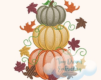 Pumpkin Digital Machine Embroidery Design Fall Embroidery Autumn Design Embroidery Thanksgiving Design Autumn Leaves Embroidery Pumpkin