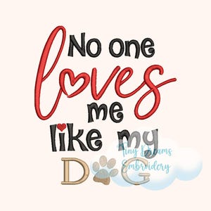 Love Dog Digital Machine Embroidery Design Love Animal Design Embroidery Valentine Dog Love Embroidery Design Dog Paw Print Embroidery Love