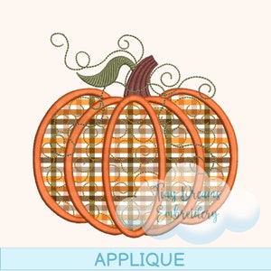 Pumpkin Applique Digital Machine Embroidery Design Autumn Fall Design Embroidery Happy Thanksgiving Design Pumpkin Embroidery Design Fall