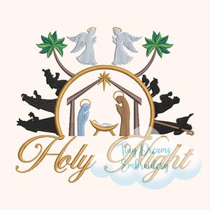 Diseño de bordado de Belén: Nochebuena (digital)