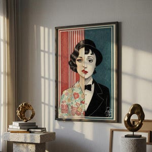Póster de Edith Piaf / Póster de Marion Cotillard / Lápiz pastel / Póster japonés / Hecho a mano / Impresión artística / Decoración del hogar / Marco de arte / Idea de regalo