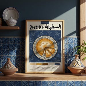 Poster Pastilla | Essen Poster | Pastellstift | Küche Poster | Handarbeit | Drucken | Restaurant Dekor | Lebensmittel-Rezept-Poster