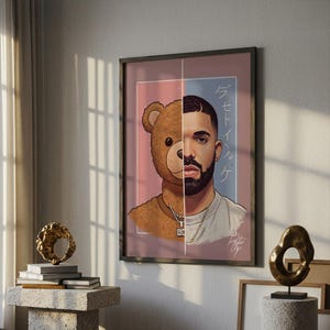Póster de Drake / Póster de R&B / Póster de OVO / Lápiz pastel / Póster japonés / Hecho a mano / Impresión artística / Decoración del hogar / Marco de arte / Idea de regalo