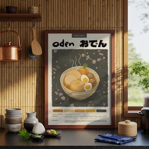 Poster di cucina giapponese Oden / Poster di cibo / Pastello / Poster di cucina / Stampa giapponese / Decorazione ristorante / Ricettario