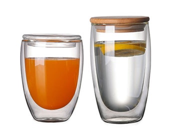 Glass Double Wall Tumbler handcraft lovely house /& Puppy figure on base 6.6 oz 200 ml