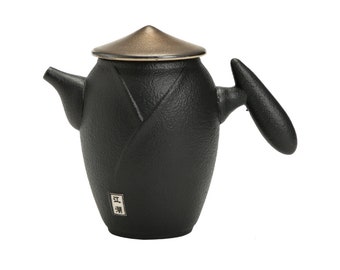 Black Tea Pot Coarse Pottery 7.7oz