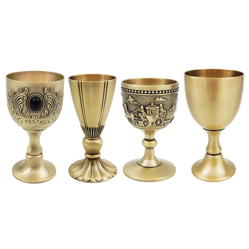 Mini Goblets Metal 6 Designs Vintage Feel Handmade Etsy