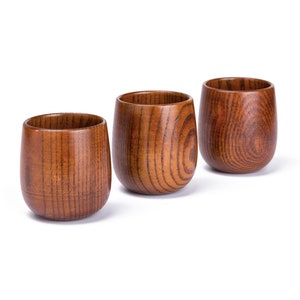 Mini Wooden Drinking Cup Solid Wood 5oz