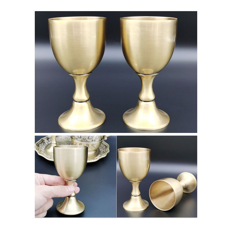 Mini Goblets Metal 6 Designs Vintage Feel Handmade Etsy
