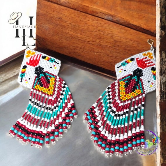 【miii】2WAY BEADS FENCE LAYERED Adaline Alternating Two-Tone Strands Beaded Fringe Earring