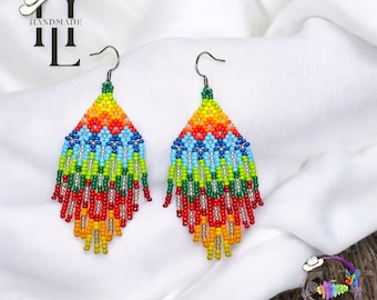 Rainbow handmade earrings