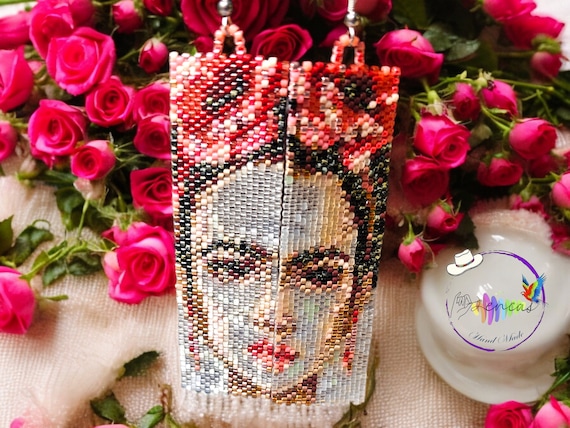 Frida Kahlo beaded earrings