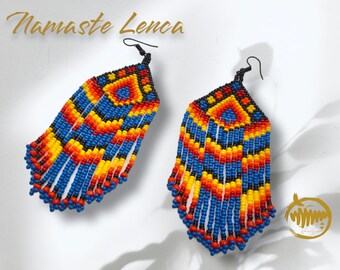 Boucles d'oreilles indigènes, boucles d'oreilles indigènes en perles