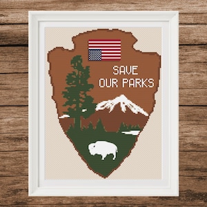 Save Our Parks Cross Stitch Pattern PDF File