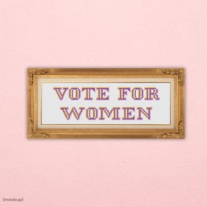 Vote for Women - Suffragette Farben Kreuzstichmuster PDF-Datei