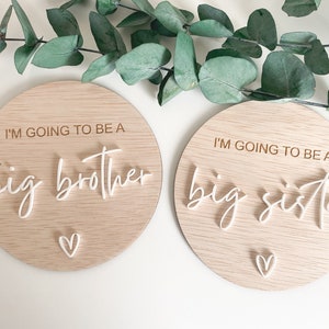 Big brother/ sister baby announcement plaque - promoted to big brother big sister personalised