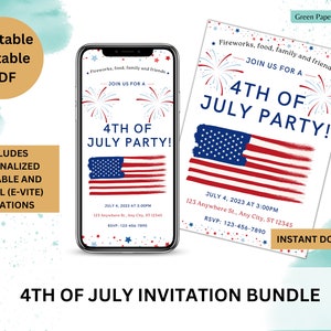 4th of July Invitation Bundle: Patriotic Party (Digital Download)