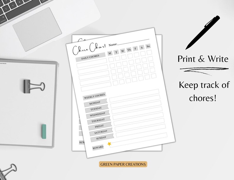 Kids Chore Chart: Family Chore Schedule Calendar (PDF Pattern) - Etsy