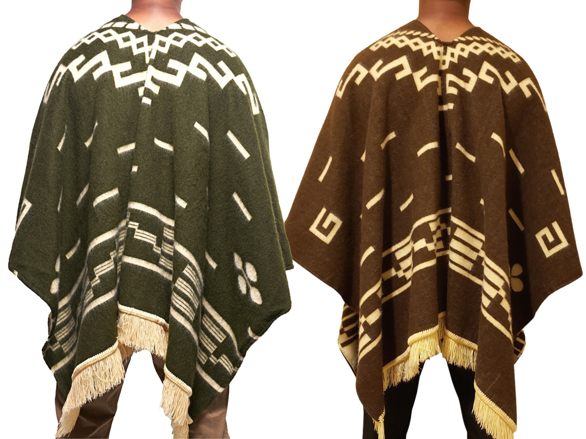 Clint Eastwood ALPACA Wool Poncho: Brown Olive Green Black - Etsy