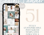 Endless Summer-Beach Theme Instagram Templates: Social Media, Travel, Engagement Boost, Quotes, Canva, Marketing, Blogger, Grow Your Brand