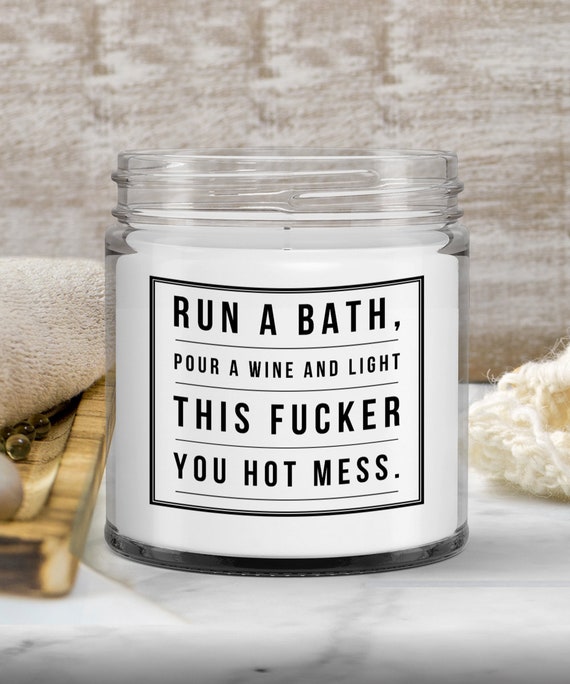 Funny candle gift for her funny candle hot mess gift for Etsy