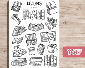 Sticker Sheet Reading Outlines | Bullet Journal Stickers - Scrapbook Stickers - Planner Stickers - Decoration Stickers - Stickersheet