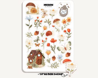 Sticker Sheet Meadow | Bullet Journal - Scrapbook - Planner - Decoration - Nature - Forest
