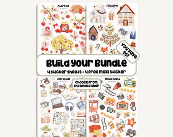 Stel je eigen stickerpakket samen | 4 verschillende stickervellen - stickervellen - bullet journal stickers - stickervel - stickerset