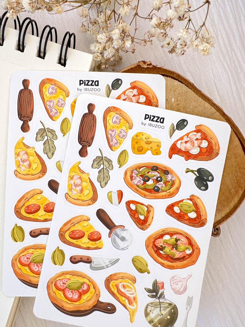 Pizza Notes Sticker Sheet Pizza | Bullet Journal - Scrapbook - Planner - Decoration ...
