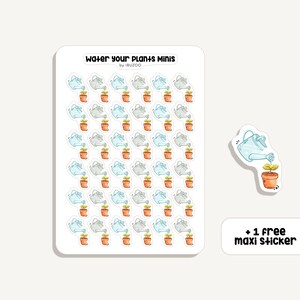 Stickervel Geef je planten water Minis | Sticker Planten Watergeven Mini's | Bullet Journal - Scrapbook - Planner - Decoratie - Tuin - Tracker