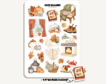Sticker Sheet Cozy Autumn | Aufkleber Gemütlicher Herbst | Bullet Journal - Scrapbook - Planner - Jahreszeiten - Oktober