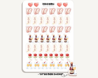 Sticker Sheet Date Night Minis | Bullet Journal - Scrapbook - Planner - Decoration - Date - Tracker