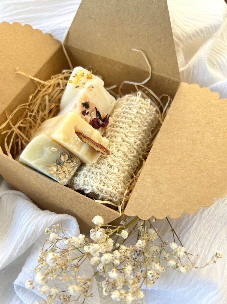 Gift box personalizable soap organic, vegan, handmade zero waste, guest gift, sample box, natural soap, gift, soap box image 2