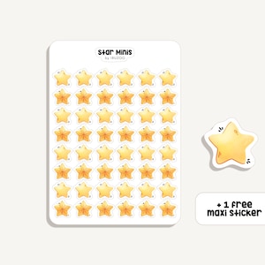 Folha de adesivos Star Minis | | Adesivos Estrelas Minis | Bullet Journal - Scrapbook - Planner - Decoração - Estrela - Rastreador