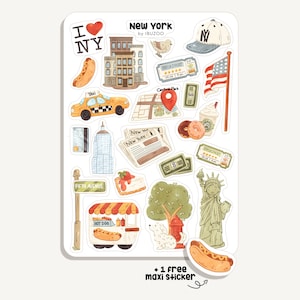Sticker Sheet New York | Bullet Journal Stickers - Scrapbook Stickers - Planner - Decoration - Summer - Holiday - USA