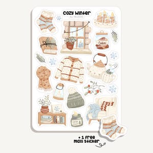 Stickervel Gezellige Winter | Gezellige Winterstickers | Bullet Journal - Scrapbook - Planner - Decoratie