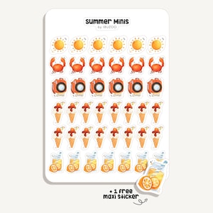 Sticker Sheet Summer Minis | Bullet Journal - Scrapbook - Planner - Decoration