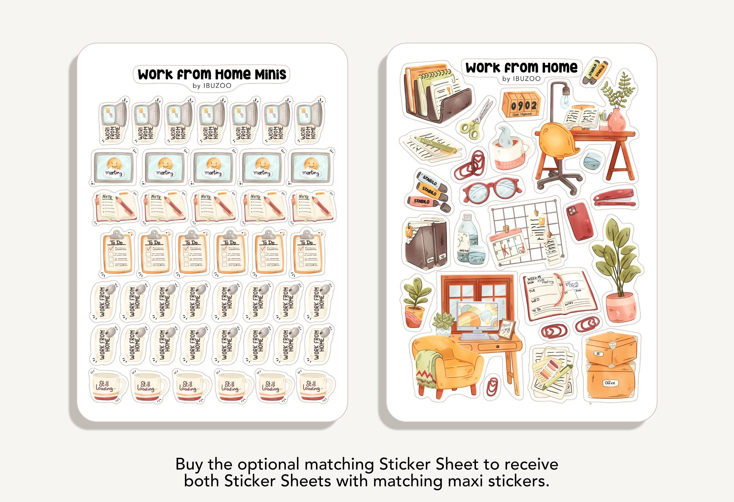 Sticker Sheet Work From Home | Bullet Journal - Scrapbook - Planner ...