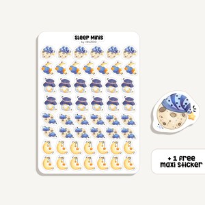 Sticker Sheet Sleep Minis | | Aufkleber Schlafen Minis | Bullet Journal - Scrapbook - Planner - Dekoration - Gute Nacht - Tracker